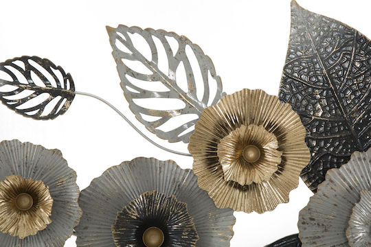 Mauro F Wall Decor Grey Made of Metallic 120x7x59cm