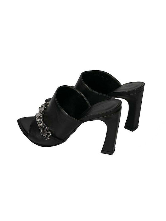 Hugo Heel Mules Black