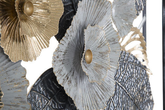 Mauro F Wall Decor Grey Made of Metallic 120x7x59cm