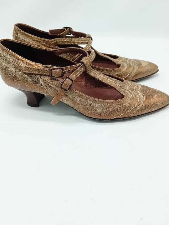 Vera Gomma Leather Brown Medium Heels Vera Gomma Vintage