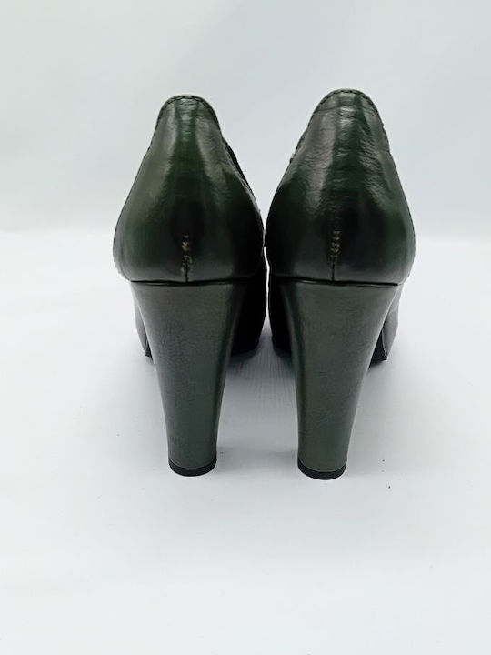 Lara Dee Leather Green High Heels