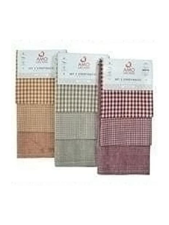 Amo La Casa Tea Towel from 100% Cotton in Gray Color 3pcs