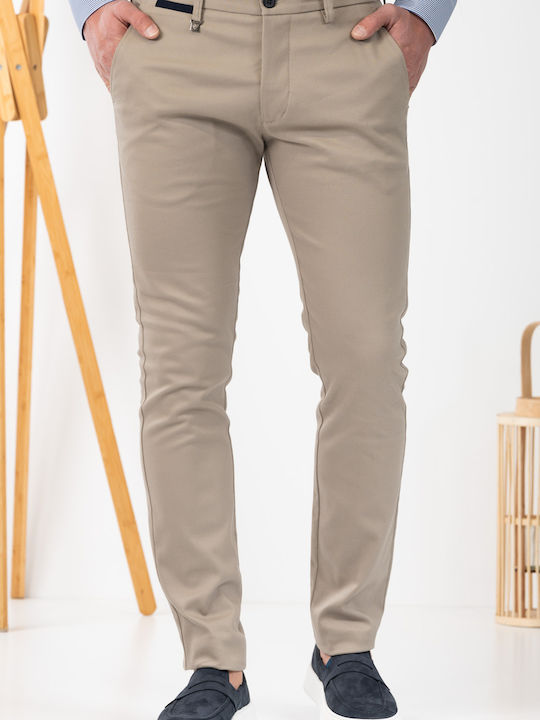 Trousers Chino Elastic in Slim Fit Beige