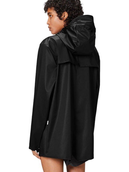 Rains Women's Short Lifestyle Jacket Waterproof for Winter Black