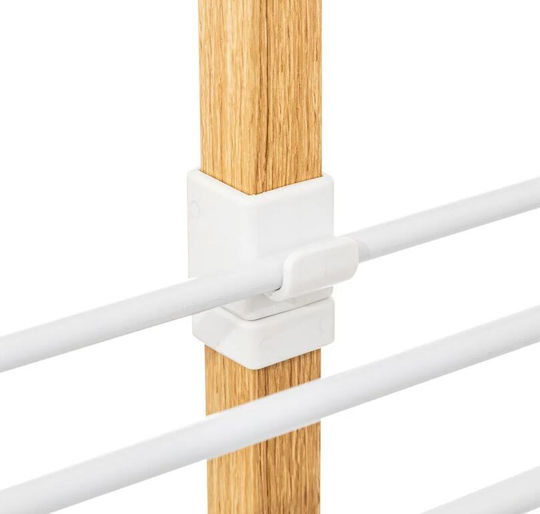 Folding Floor Metallic Clothes Drying Rack with Wheels with 40m Hanging Length