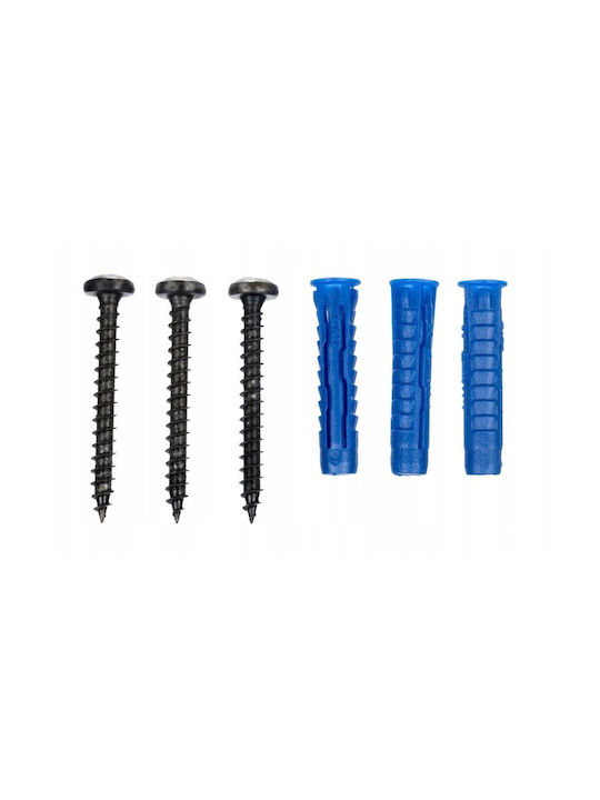 Cremastă de Perete Metalică cu 17 Compartimente Neagră 48.3x2.5x9.5cm