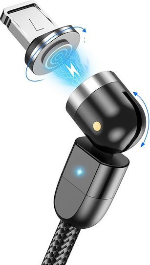 LED / Magnetic Cablu USB la micro USB cu mai multe porturi 3.1A Negru 2m