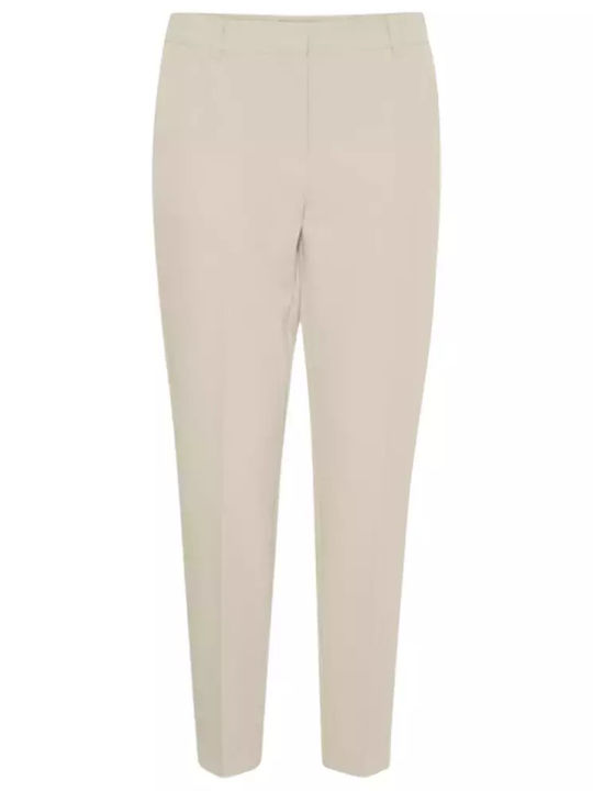 ICHI Women's Fabric Trousers Beige