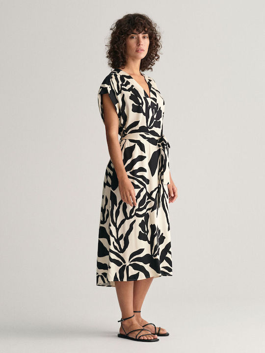 Summer Midi Dress Black/White
