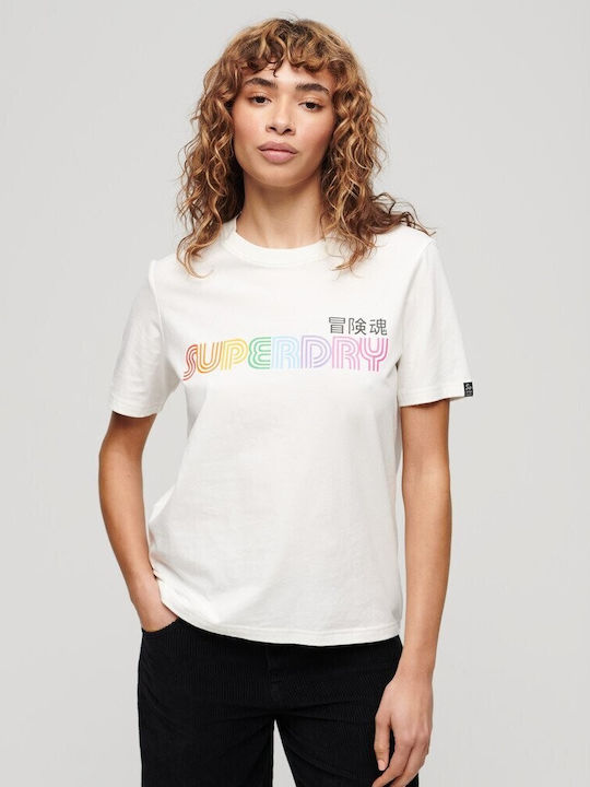 Superdry Damen T-Shirt Ecru