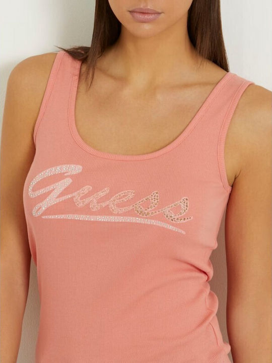 Guess Γυναικεία Μπλούζα Αμάνικη Ροζ