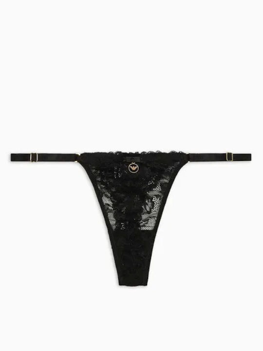 Γυναικείο String με Δαντέλα Black