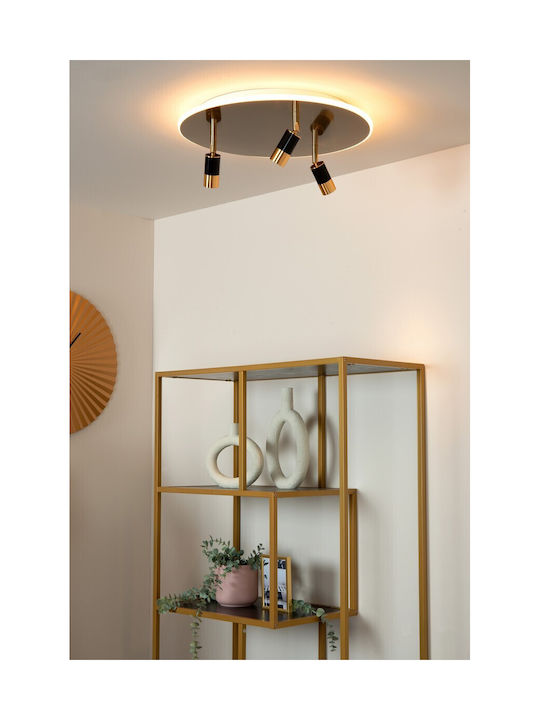 Lucide Lightning Light fixture Ceiling Mount Light Gold with Integrated LED