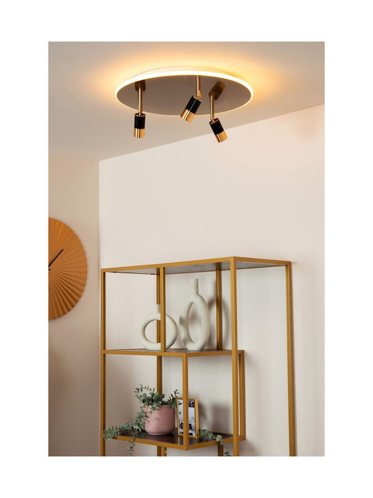 Lucide Lightning Light fixture Ceiling Mount Light Gold with Integrated LED