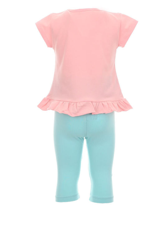 Nek Kids Wear Kinderkleidung Set mit Leggings Sommer 2Stück Pink-turquoise