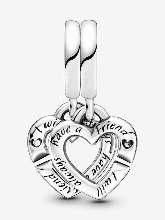 Pandora Charm Сърце от Сребро с Зиркон