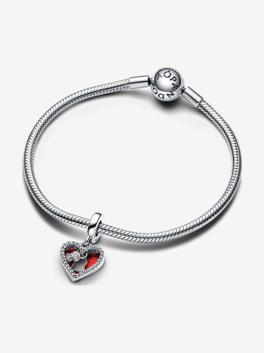 Pandora Charm Καρδιά από Ασήμι Κόκκινο