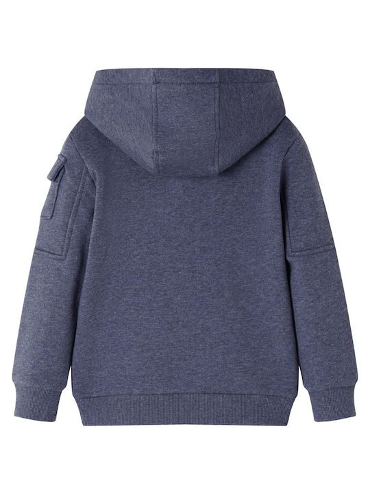 vidaXL Kids Sweatshirt Cardigan with Hood Dark blue