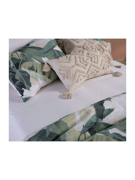 Nef-Nef Homeware Σετ Σεντόνια King Size με Λάστιχο 240x270+35εκ. Tropicana Tropicana Green 4τμχ