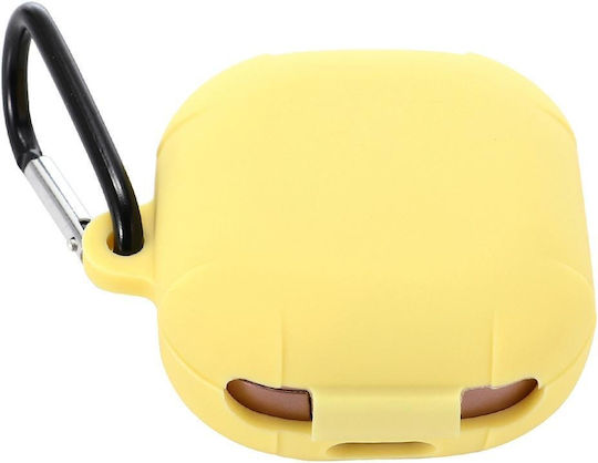 Sturzsichere Silikon-Kopfhörer-Schutzhülle mit Haken für Samsung Galaxy Buds Live / Buds2 / Buds Pro / Buds2 Pro (gelb)