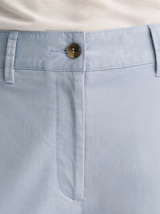 Women's High-waisted Chino Trousers Slim Fit Light Blue