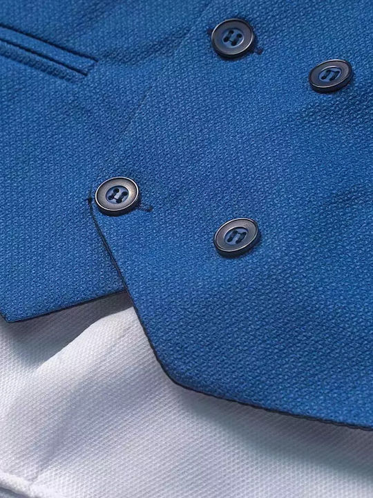 Online Boys Baptism Suit with Vest Blue