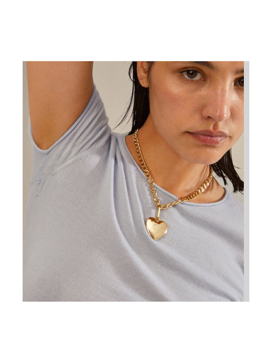 Pilgrim Charm Amulet cu design Inima Placat cu aur