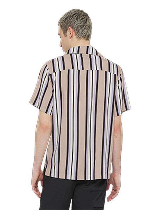 Dickies Men's Shirt Short Sleeve Striped Multicolour