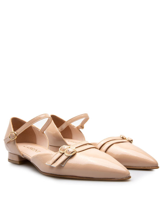 Labrini Damen Ballerinas aus Lackleder in Rosa Farbe