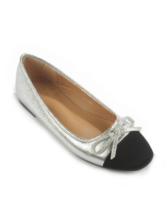 Fshoes Fabric Ballerinas Silver