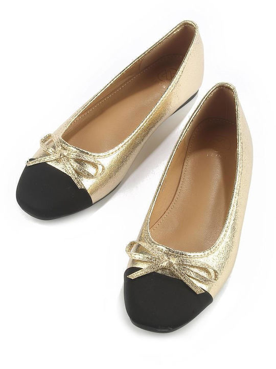 Fabric Ballerinas Gold