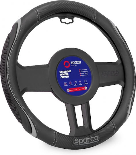 Sparco Car Steering Wheel Cover Synthetic Black with Black Seam