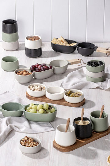Ladelle Ceramic Dessert Tower Stand with 2 Slots Green P34.5xL9.5xH4.8cm