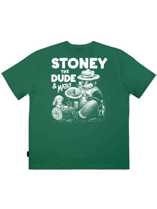 The Dudes T-shirt Bărbătesc cu Mânecă Scurtă Verde