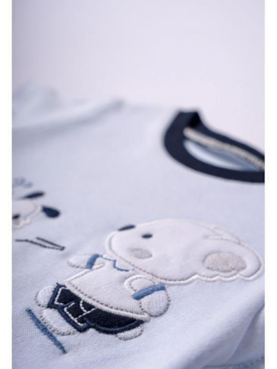 Hashtag Baby Bodysuit Set Short-Sleeved Light Blue 3pcs