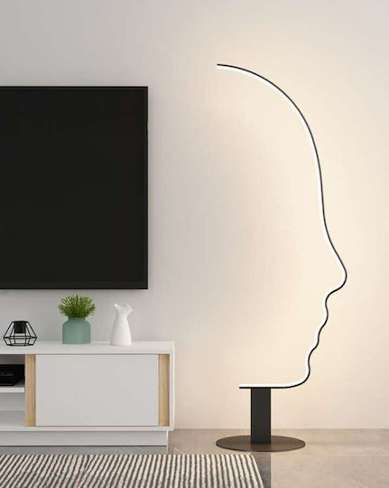 Atman LED Stehleuchte H156xB60cm. mit Einstellbarem Weißem Licht 5200lm Schwarz