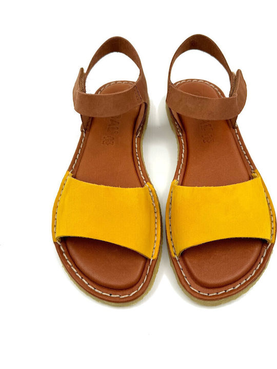 Sandale Casual Damă de Piele Galbene