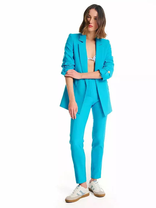 Forel Blazer pentru femei Sacou Cyan