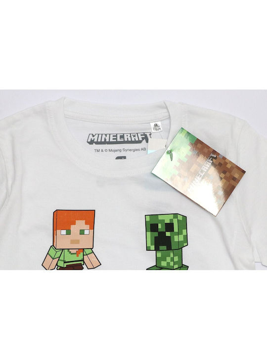 Mojang AB Παιδική Πιτζάμα Καλοκαιρινή Βαμβακερή λευκό