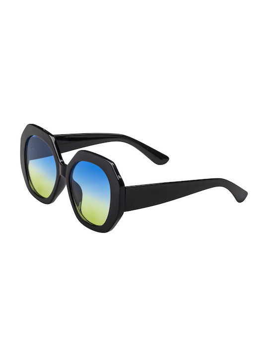 Marmi Women's Sunglasses with Black Plastic Frame and Multicolour Gradient Lens 01-7173-Black-Jean