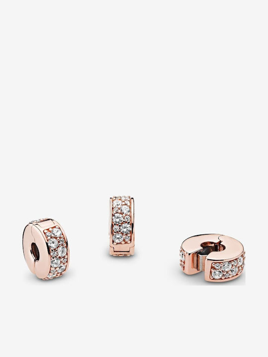 Pandora Charm με Πέτρες από Ροζ Επιχρυσωμένο Ασήμι με Ζιργκόν