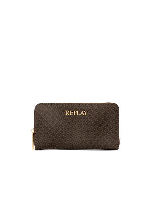 Replay Large Women's Wallet Coins Brown