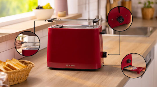 Bosch MyMoment Φρυγανιέρα 2 Θέσεων 950W Κόκκινη