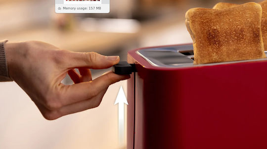 Bosch MyMoment Φρυγανιέρα 2 Θέσεων 950W Κόκκινη
