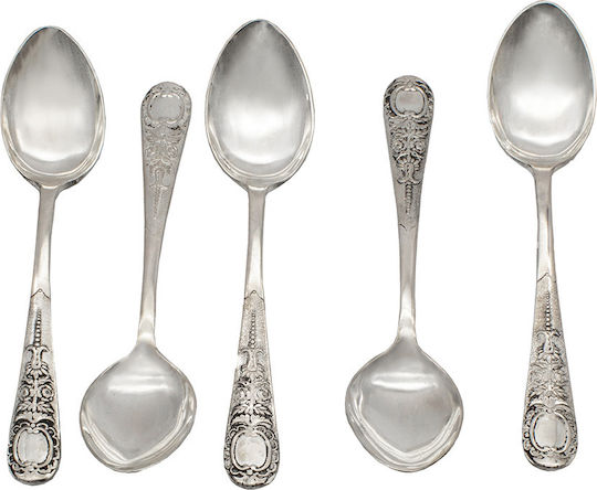 Savvas Design Φαγητού Μεταλλικά Ασημί 15cm ΚΟΥ00077 5τμχ