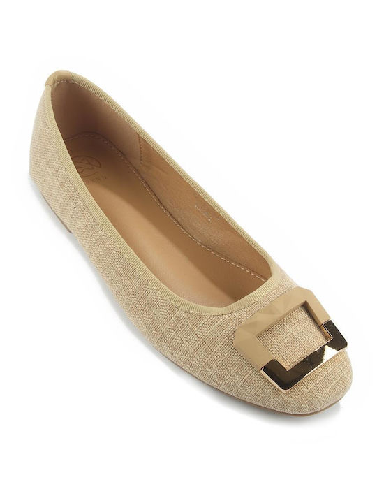 Damen Ballerinas in Beige Farbe