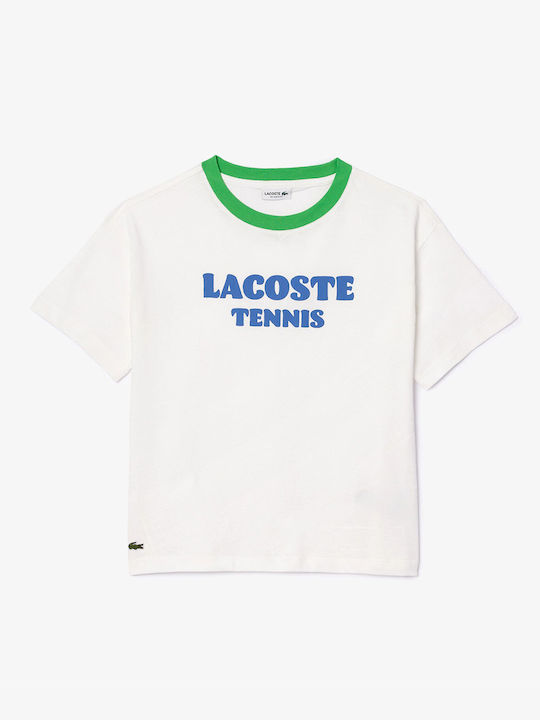 Lacoste Bluză pentru copii Cu mâneci scurte Alb