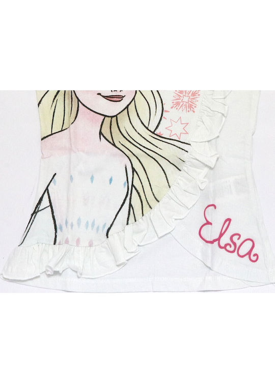 Kids Short-Sleeved White Top Frozen