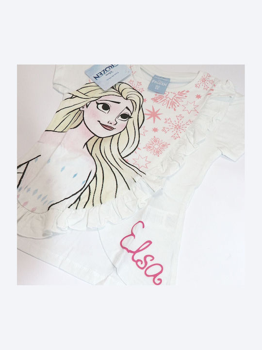 Kids Short-Sleeved White Top Frozen
