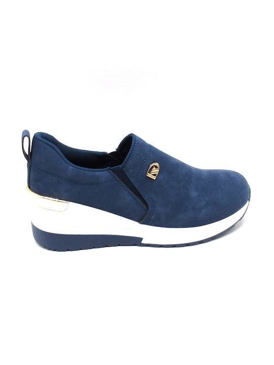 Super Mode Damen Slip-Ons Blau